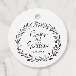 Elegant floral bruiloft bedankjes labels