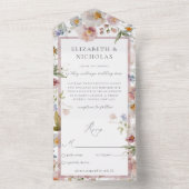 Elegant Floral bruiloft in één uitnodiging (Binnen)