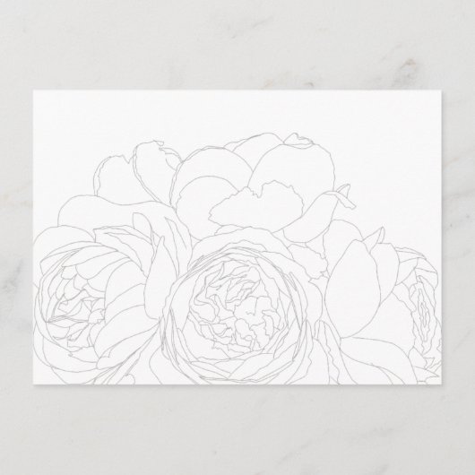 Elegant floral bruiloft informatiekaartje (Achterkant)