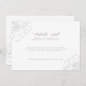Elegant floral bruiloft informatiekaartje (Voorkant / Achterkant)