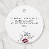 Elegant Floral bruiloft Jubileum Dank u Bedankjes Labels (Achterkant)