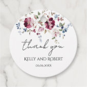 Elegant Floral bruiloft Jubileum Dank u Bedankjes Labels (Voorkant)