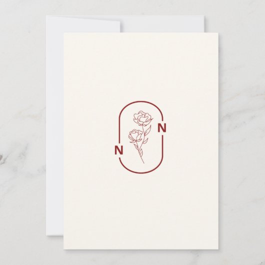 Elegant floral bruiloft kaart (Achterkant)