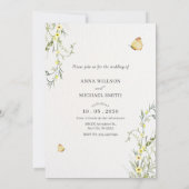 Elegant floral bruiloft kaart (Achterkant)