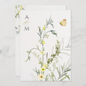 Elegant floral bruiloft kaart (Voorkant / Achterkant)