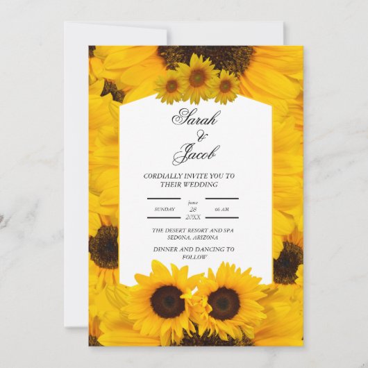 elegant floral bruiloft uitnodiging (Voorkant)