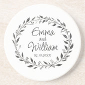 Elegant floral bruiloft zandsteen onderzetter (Voorkant)