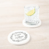 Elegant floral bruiloft zandsteen onderzetter (Zijkant)