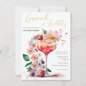 Elegant Floral Brunch & Bubble Vrijgezellenfeest I Kaart (Voorkant)