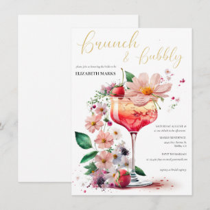 Elegant Floral Brunch & Bubble Vrijgezellenfeest I Kaart