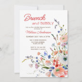 Elegant Floral Brunch en Bubble Vrijgezellenfeest Kaart (Voorkant)