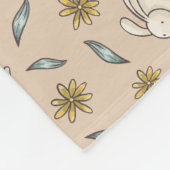 Elegant Floral Bunny Pattern Easter Fleece Blanket (Hoek)