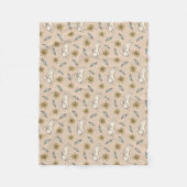 Elegant Floral Bunny Pattern Easter Fleece Blanket Deken (Voorkant)