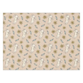 Elegant Floral Bunny Pattern Pasen | Tablecloth Tafelkleed (Voorkant (Horizontaal))