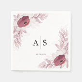 Elegant floral Burgunder-Rot-Weiß Servet (Voorkant)