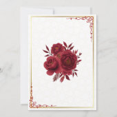Elegant Floral Burgundy and Gold Islamic Wedding  Kaart (Achterkant)