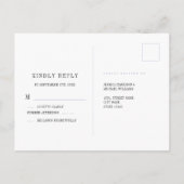 Elegant Floral Burgundy Black Wedding RSVP Briefkaart (Achterkant)