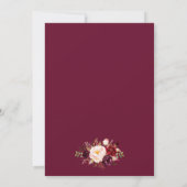 Elegant Floral Burgundy Bridal Shower Kaart (Achterkant)