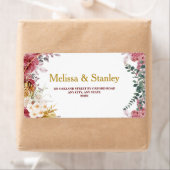 Elegant Floral Burgundy Gold Eucalyptus Weddenscha Etiket (Insitu)