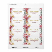 Elegant Floral Burgundy Gold Eucalyptus Weddenscha Etiket (Full Sheet)