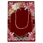 Elegant Floral Burgundy Gold Eucalyptus Weddenscha Medium Cadeauzakje (Achterkant)
