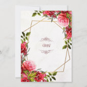 Elegant Floral Burgundy Gold Lijst Vrijgezellenfee Kaart (Achterkant)