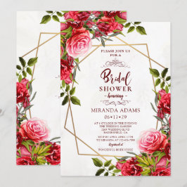 Elegant Floral Burgundy Gold Lijst Vrijgezellenfee Kaart