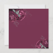 Elegant Floral Burgundy Peonies Wedding Kaart (Achterkant)