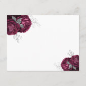 Elegant Floral Burgundy Peonies Wedding Reception Informatiekaartje (Achterkant)