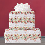 Elegant Floral Burgundy Red Monogram Weddenschap Cadeaupapier<br><div class="desc">Fantastisch gebotteld papier en perzikpapier met een mooie bouquet pony-bloemen. Deze prachtige cadeauomslag van de huwelijkscadeau voor monogram bloemen bevat de namen van het paar die gepersonaliseerd zijn in het ontwerp. Pas dit schattige inpakpapier aan voor je vrienden op hun speciale dag of gebruik dit als bruid om cadeaus naar...</div>