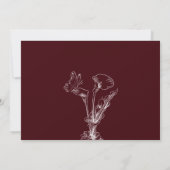 Elegant Floral Burgundy Save the Date Card (Achterkant)