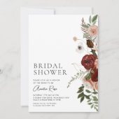 Elegant Floral Burgundy Script Vrijgezellenfeest Kaart (Voorkant)