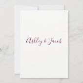 Elegant Floral Burgundy Spring Wedding Invite Kaart (Achterkant)