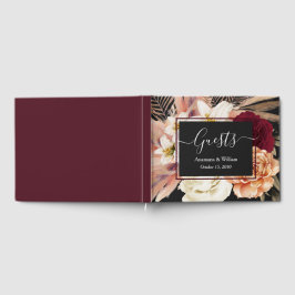 Elegant Floral Burgundy Wedding Gastenboek
