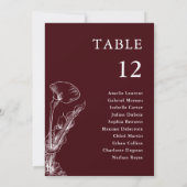 Elegant Floral Burgundy Wedding Seating Chart (Achterkant)