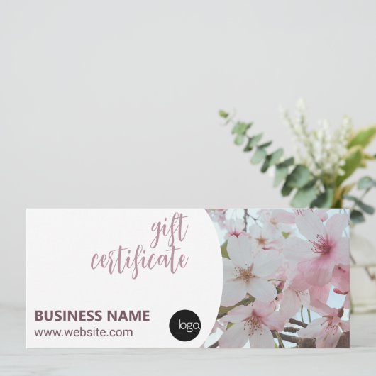 ELEGANT FLORAL BUSINESS LOGO GIFT CERTIFICAAT (Staand voorkant)