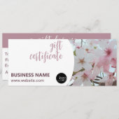 ELEGANT FLORAL BUSINESS LOGO GIFT CERTIFICAAT (Voorkant / Achterkant)