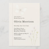 Elegant Floral Butterflies Bridal Shower Kaart (Voorkant)