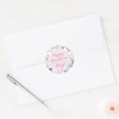 Elegant Floral & Butterflies Moederdag Ronde Sticker (Envelop)