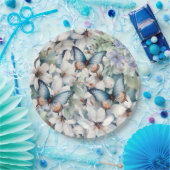 Elegant Floral & Butterflies Papieren Bordje (Feest)