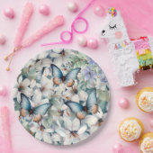 Elegant Floral & Butterflies Papieren Bordje (Feest)