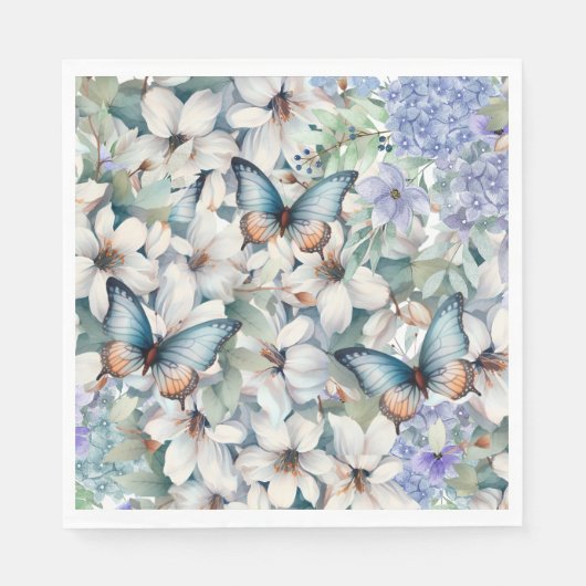 Elegant Floral & Butterflies Servet (Voorkant)