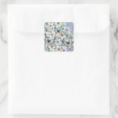 Elegant Floral & Butterflies Vierkante Sticker (Tas)