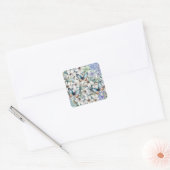 Elegant Floral & Butterflies Vierkante Sticker (Envelop)