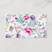 Elegant Floral & Butterflies Visitekaartje (Achterkant)