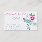 Elegant Floral & Butterflies Visitekaartje (Voorkant)