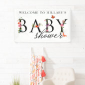 Elegant Floral Butterfly Baby shower Banner (Insitu)