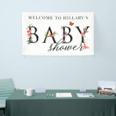 Elegant Floral Butterfly Baby shower Banner (Beurs)
