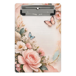 Elegant Floral Butterfly Clipboard Mini Klembord