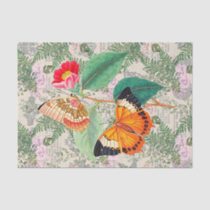 Elegant Floral Butterfly Tissuepapier